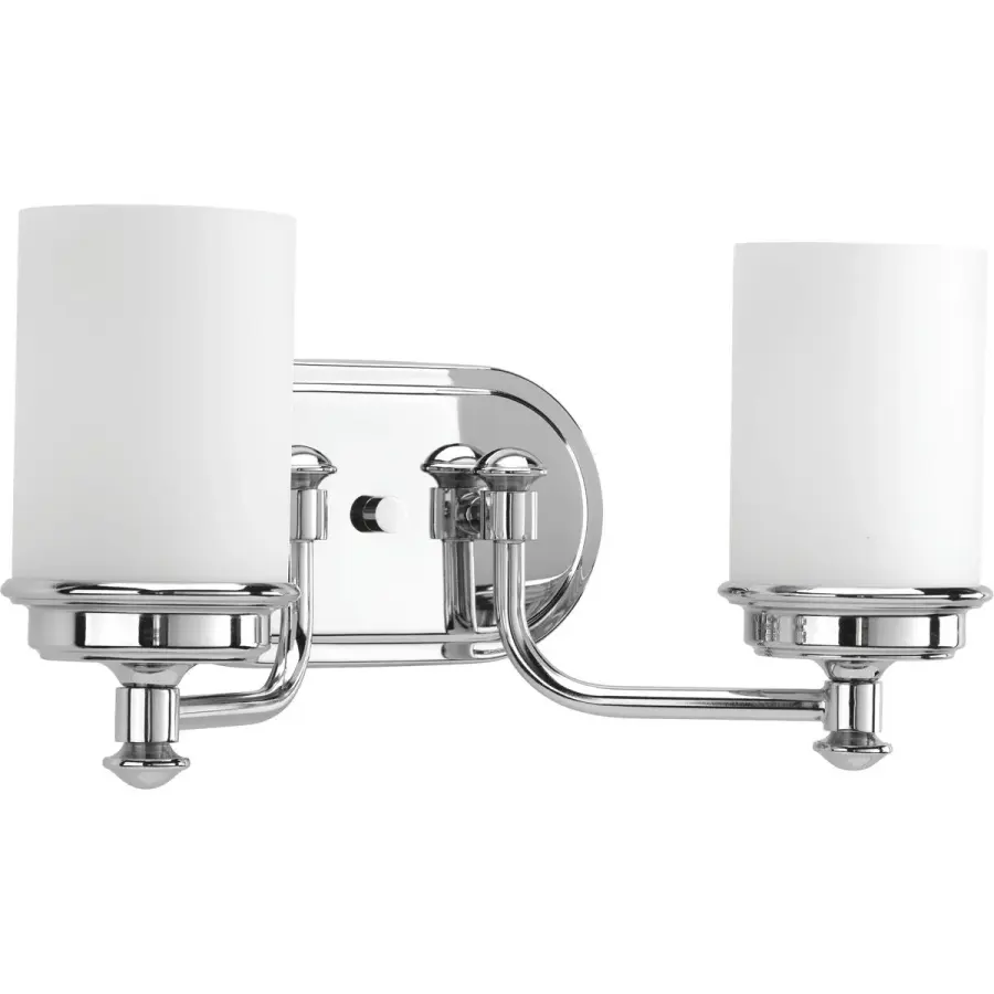 Glide Collection Two-Light Etched Opal Glass Bath Vanity Light - Image 1