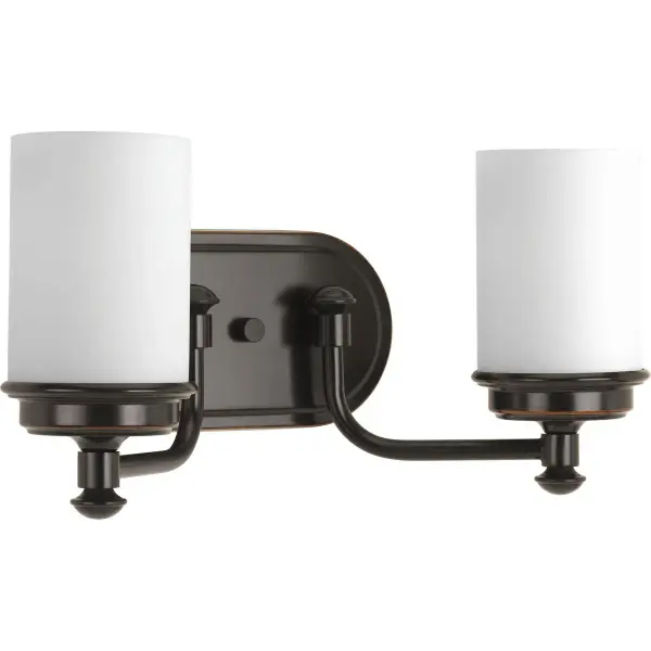 Glide Collection Two-Light Etched Opal Glass Bath Vanity Light - Image 3
