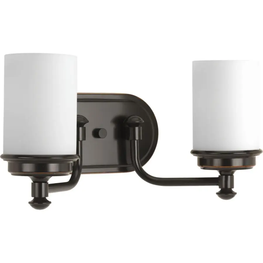 Glide Collection Two-Light Etched Opal Glass Bath Vanity Light - Image 3