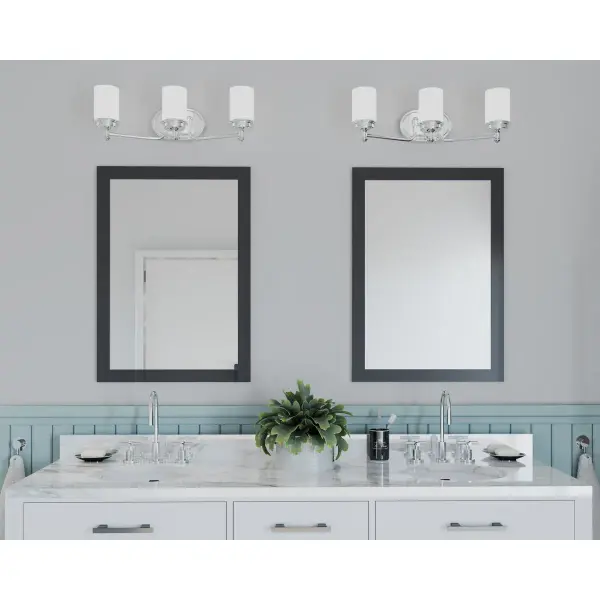 Glide Collection Three-Light Etched Opal Glass Bath Vanity Light - Image 4