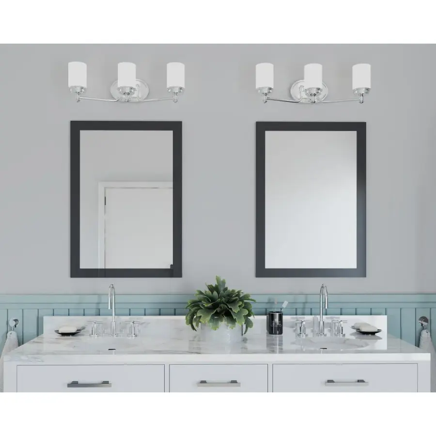 Glide Collection Three-Light Etched Opal Glass Bath Vanity Light - Image 4