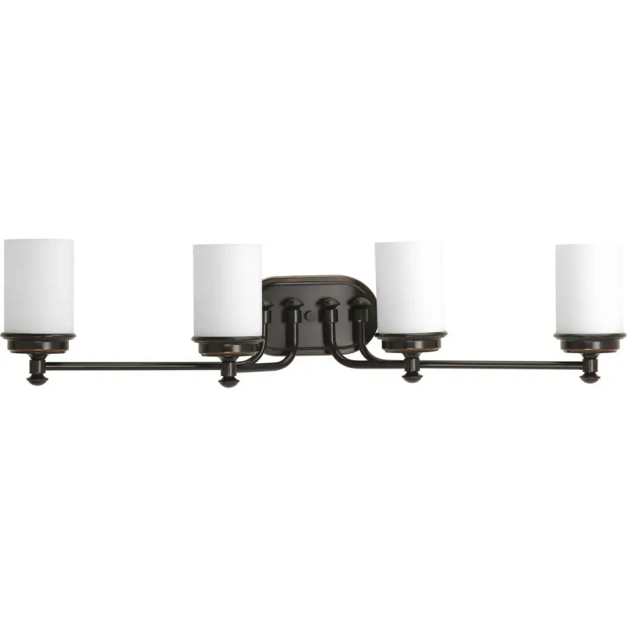 Glide Collection Four-Light Etched Opal Glass Bath Vanity Light - Image 3