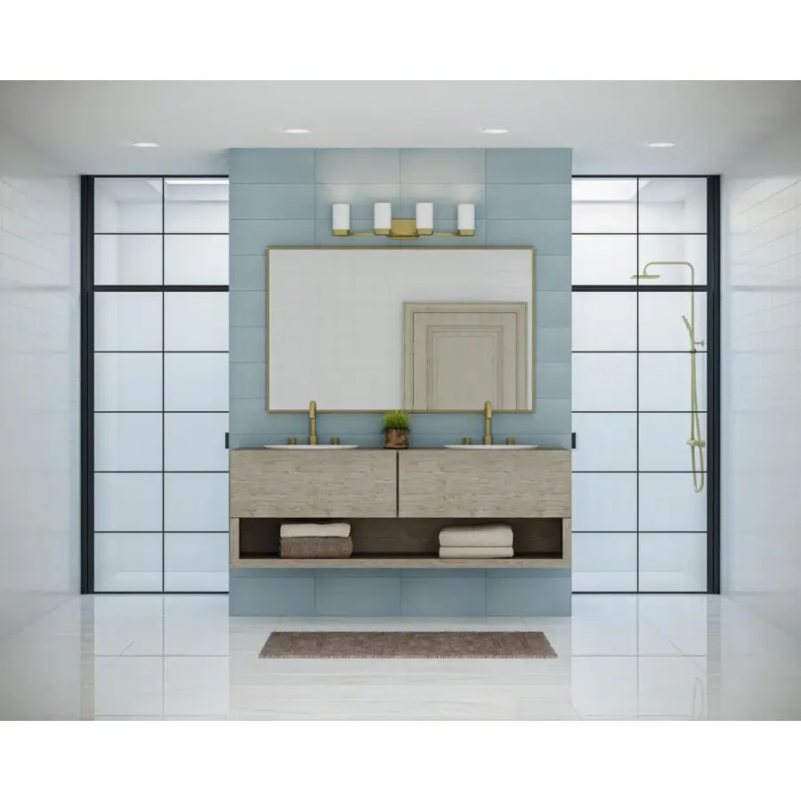 Sleek Mid-Century Modern Vanity Lighting with Polished Chrome Finish - Image 4