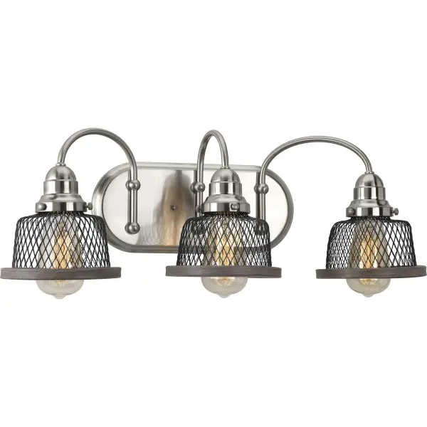 The Tilley Collection brings coastal charm to bathroom lighting with its three-light configuration and brushed nickel finish. JA8 compliant for California energy standards, this vanity light combines style and efficiency.