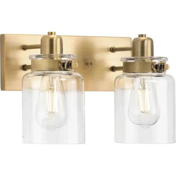 Calhoun Two-Light Clear Glass Bath Vanity Light - Image 2
