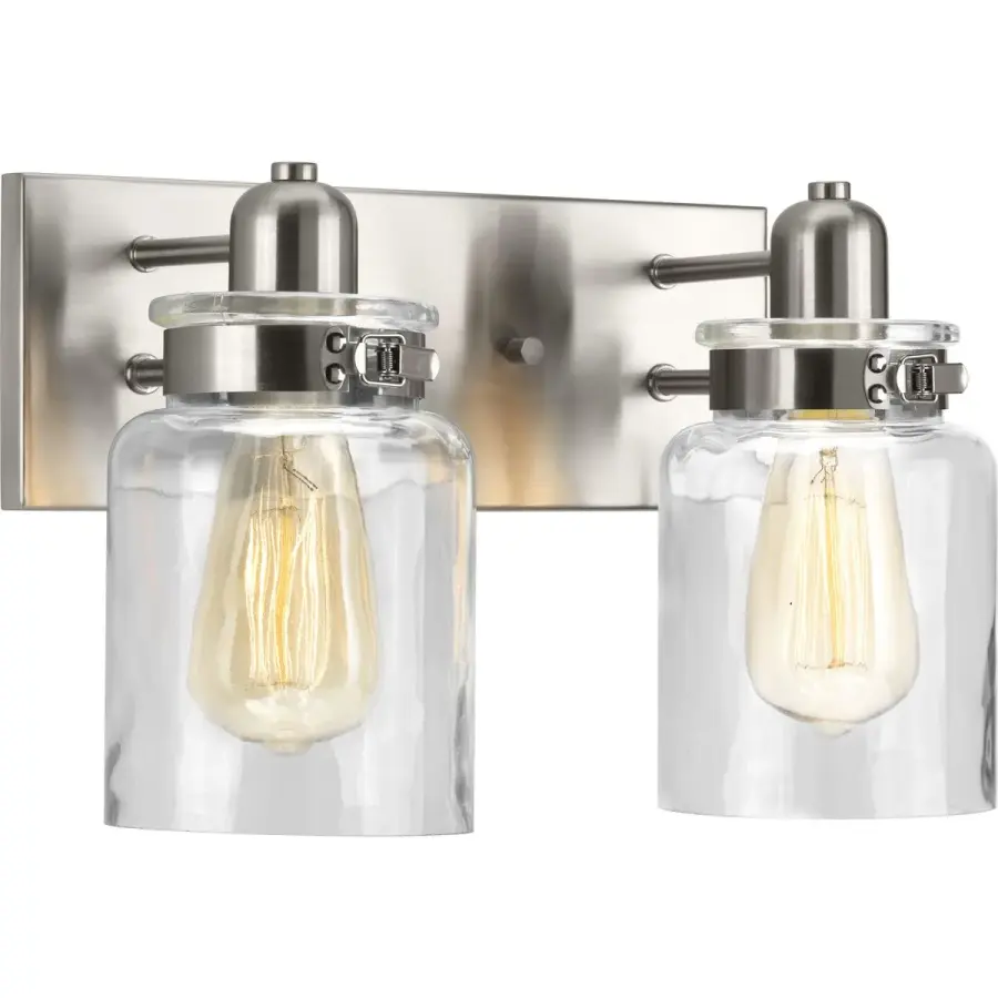 Calhoun Two-Light Clear Glass Bath Vanity Light - Image 3