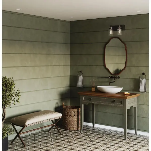 Calhoun Two-Light Clear Glass Bath Vanity Light - Image 4