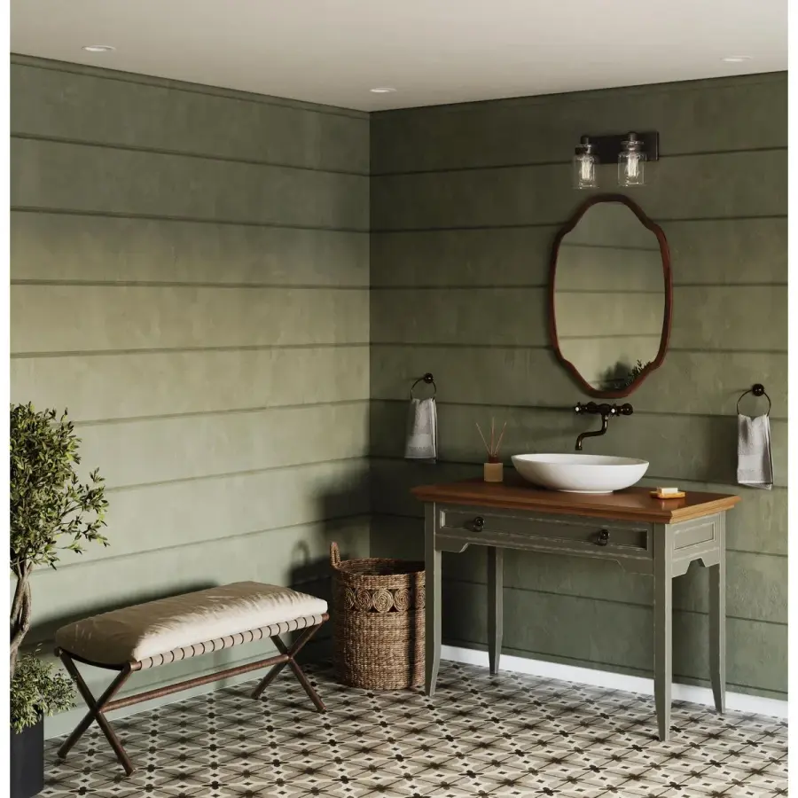 Calhoun Two-Light Clear Glass Bath Vanity Light - Image 4