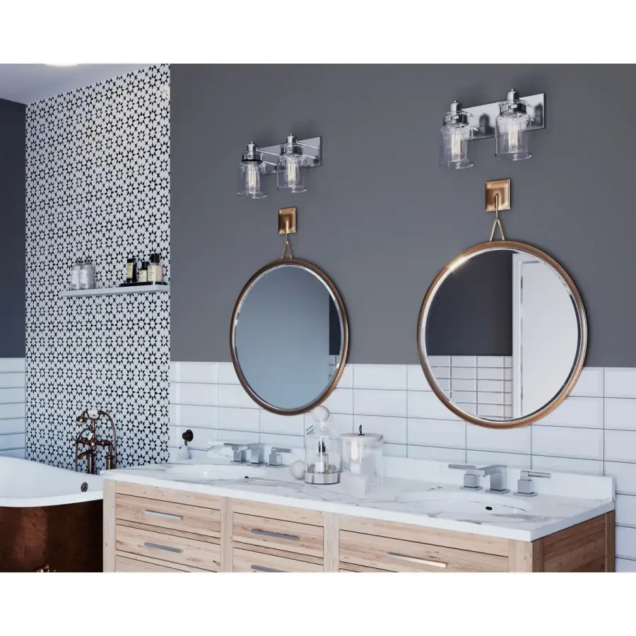 Calhoun Two-Light Clear Glass Bath Vanity Light - Image 6