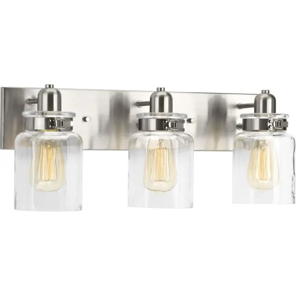 Calhoun Three-Light Clear Glass Bath Vanity Light - Image 1