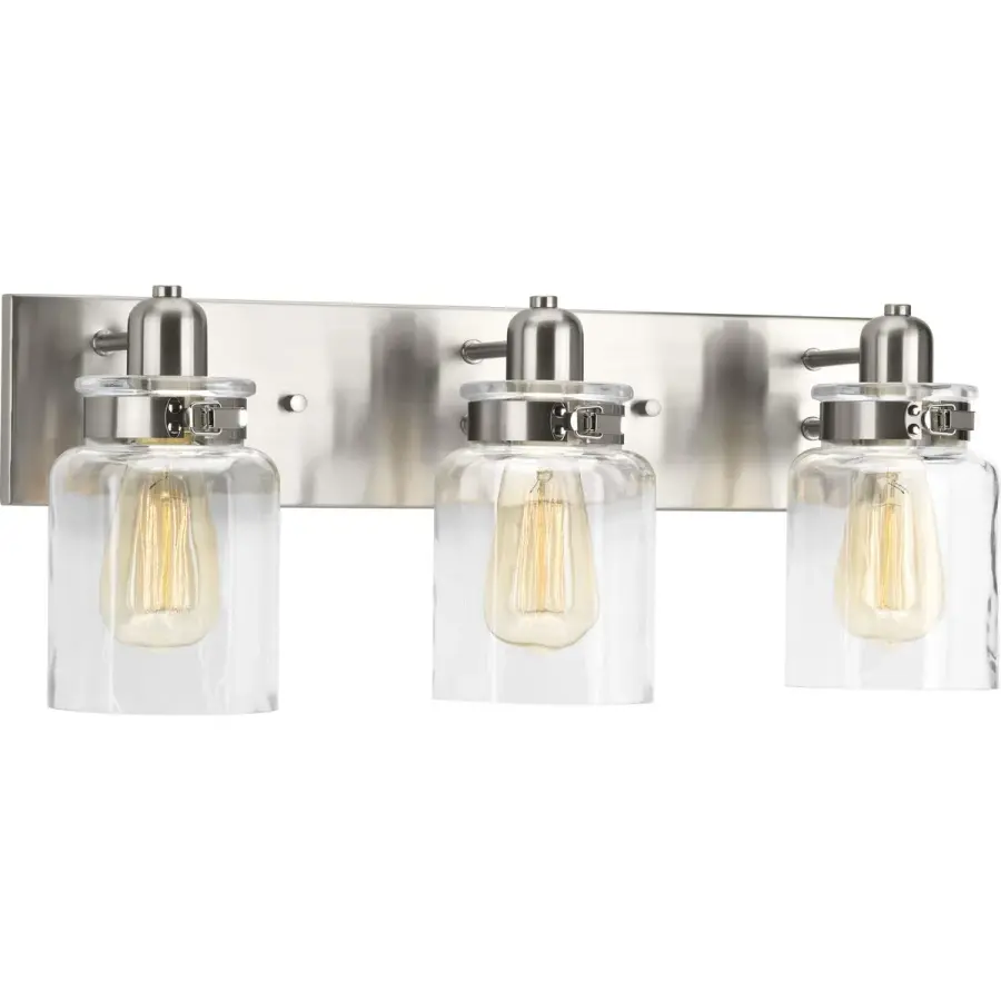 Calhoun Three-Light Clear Glass Bath Vanity Light - Image 1