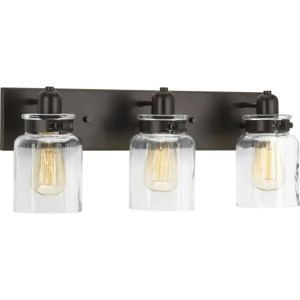 Calhoun Three-Light Clear Glass Bath Vanity Light - Image 2