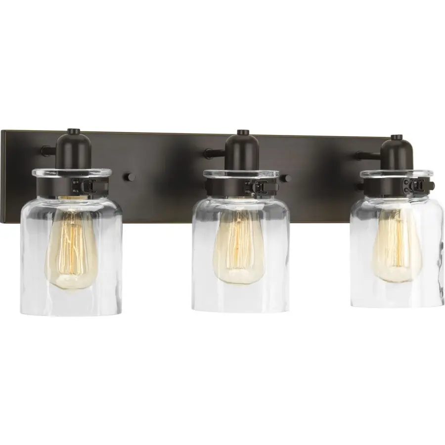 Calhoun Three-Light Clear Glass Bath Vanity Light - Image 2