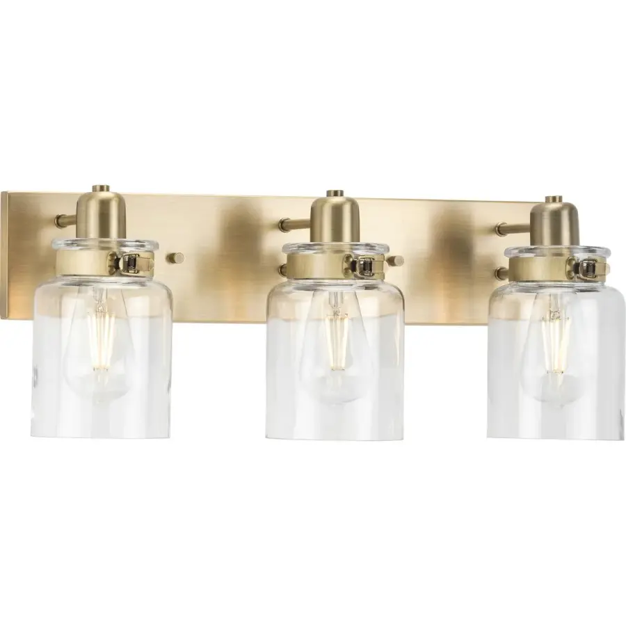 Calhoun Three-Light Clear Glass Bath Vanity Light - Image 3