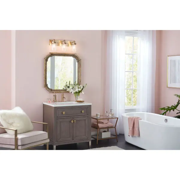 Calhoun Three-Light Clear Glass Bath Vanity Light - Image 6