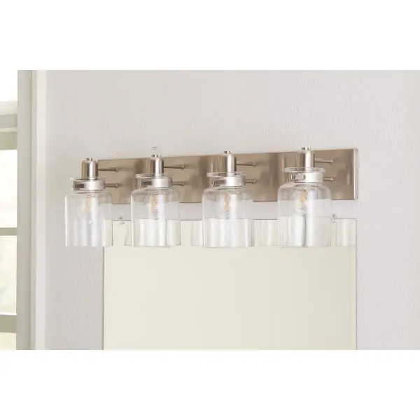 Calhoun Four-Light Clear Glass Bath Vanity Light - Image 4