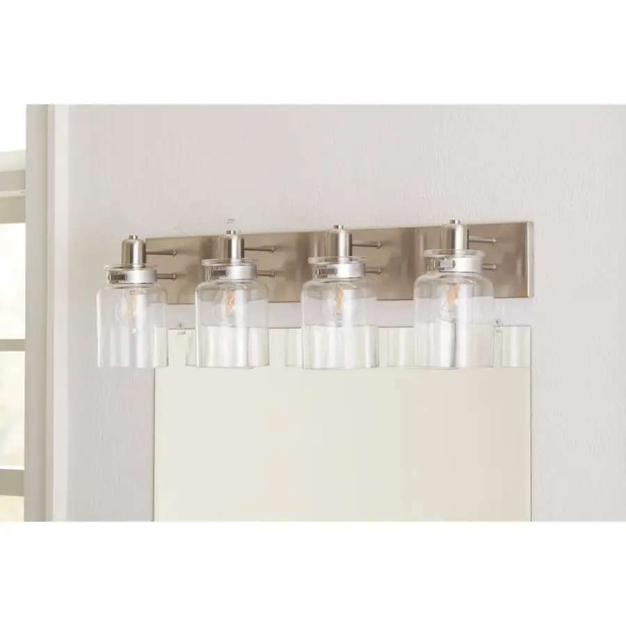 Calhoun Four-Light Clear Glass Bath Vanity Light - Image 4