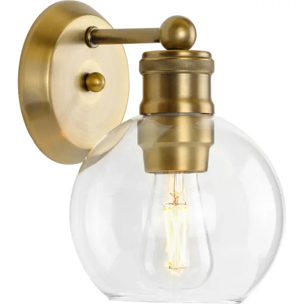 Hansford One-Light Clear Glass Bath Vanity Light - Image 1