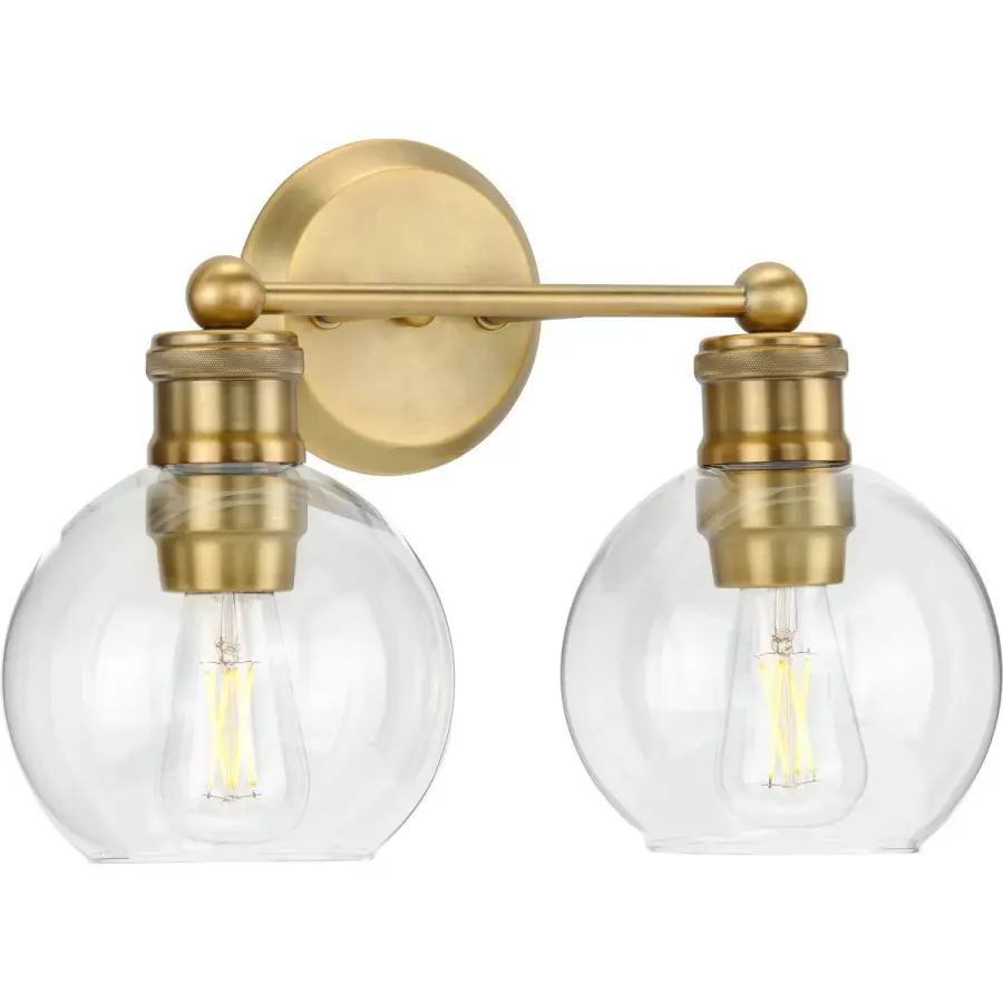 Hansford Two-Light Clear Glass Bath Vanity Light - Image 1