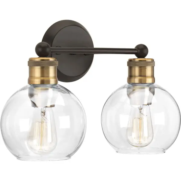 Hansford Two-Light Clear Glass Bath Vanity Light - Image 2
