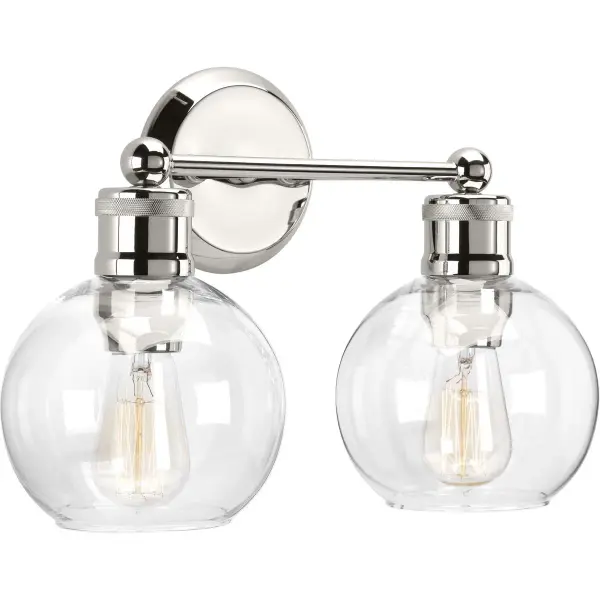 Hansford Two-Light Clear Glass Bath Vanity Light - Image 3