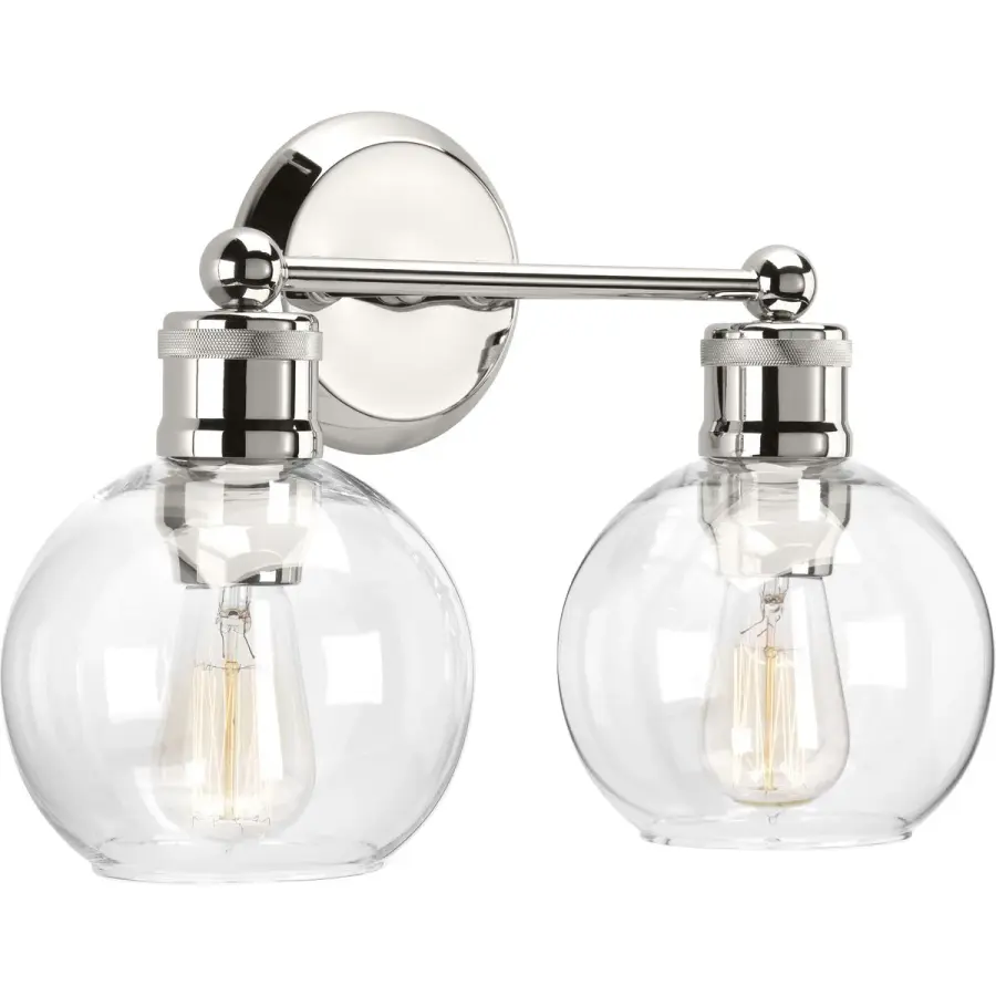 Hansford Two-Light Clear Glass Bath Vanity Light - Image 3