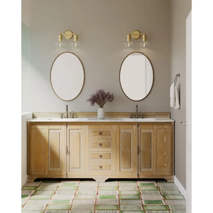 Hansford Two-Light Clear Glass Bath Vanity Light - Image 4