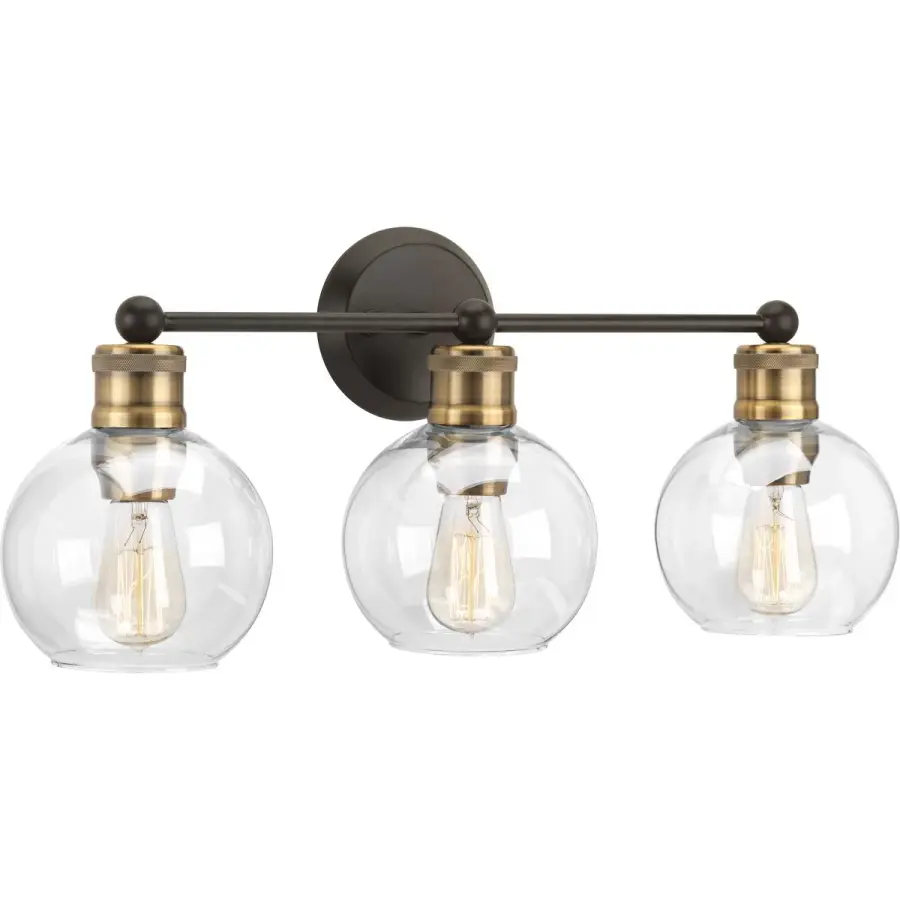 Hansford Three-Light Clear Glass Bath Vanity Light - Image 2