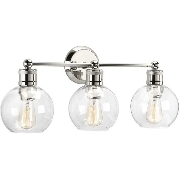 Hansford Three-Light Clear Glass Bath Vanity Light - Image 3