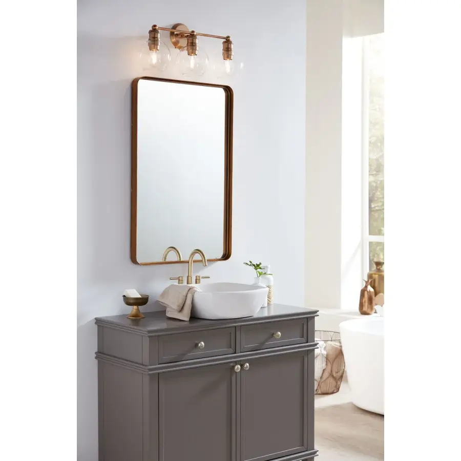 Hansford Three-Light Clear Glass Bath Vanity Light - Image 4
