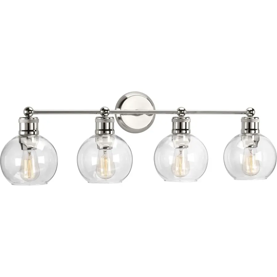 Hansford Four-Light Clear Glass Bath Vanity Light - Image 3