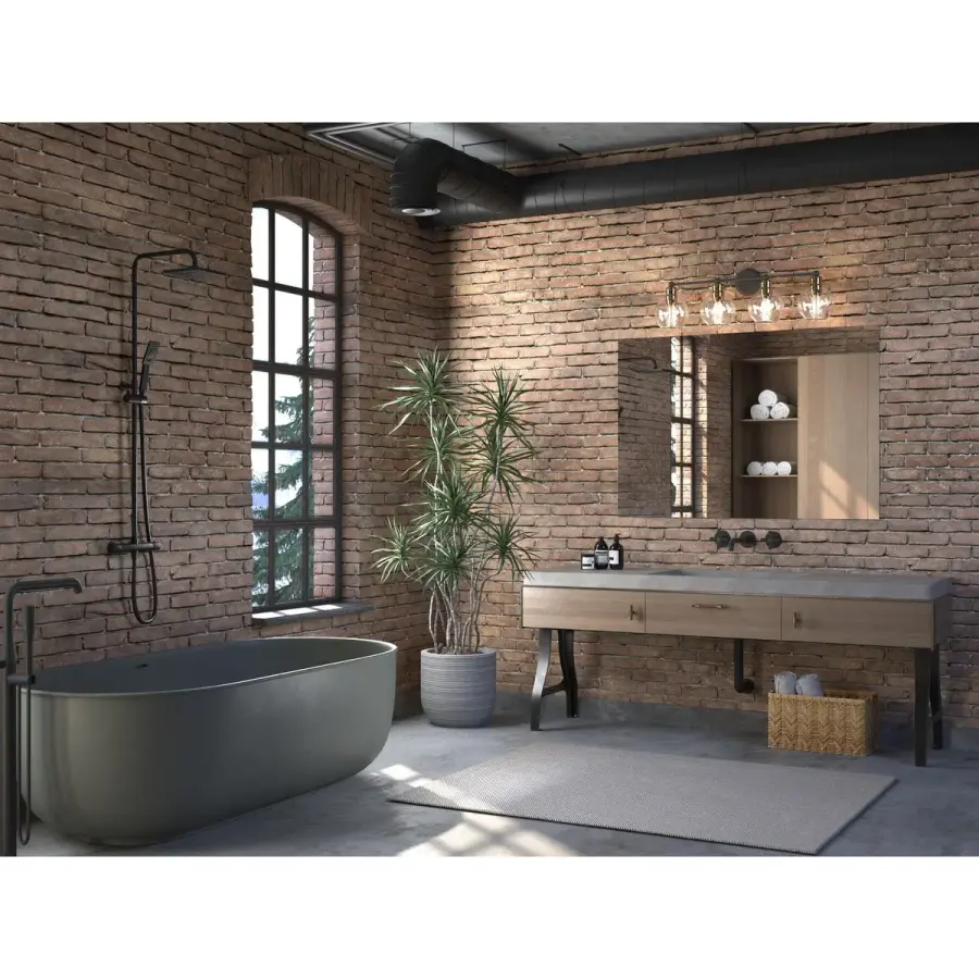 Hansford Four-Light Clear Glass Bath Vanity Light - Image 4