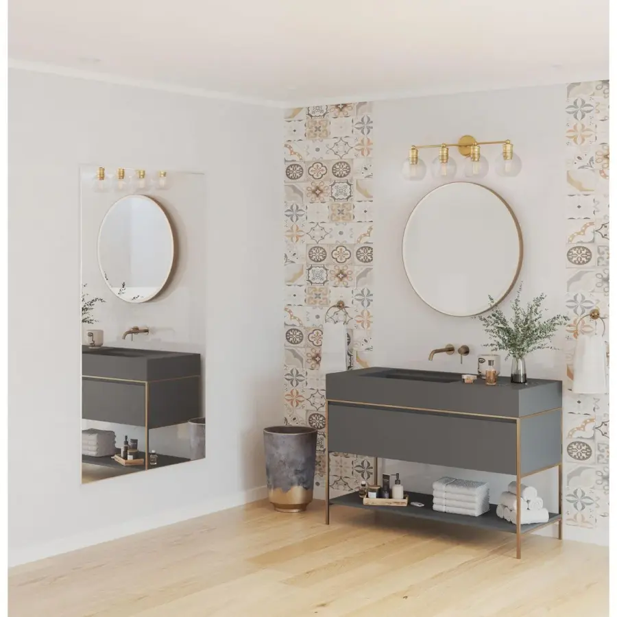 Hansford Four-Light Clear Glass Bath Vanity Light - Image 5