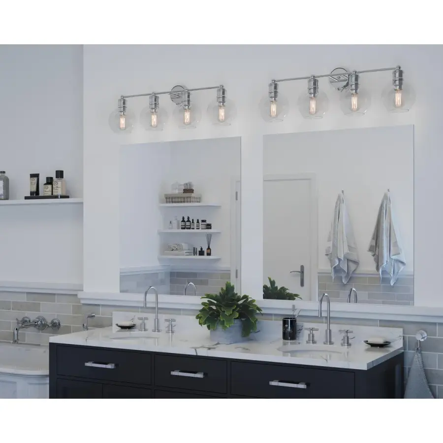Hansford Four-Light Clear Glass Bath Vanity Light - Image 6