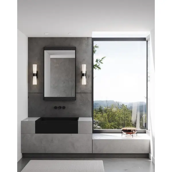 Zura Two-Light Etched Opal Glass Bath Vanity Light - Image 4