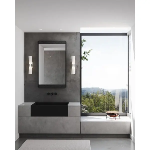 Zura Two-Light Etched Opal Glass Bath Vanity Light - Image 5