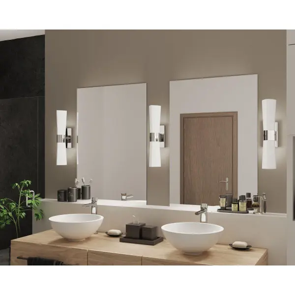 Zura Two-Light Etched Opal Glass Bath Vanity Light - Image 6