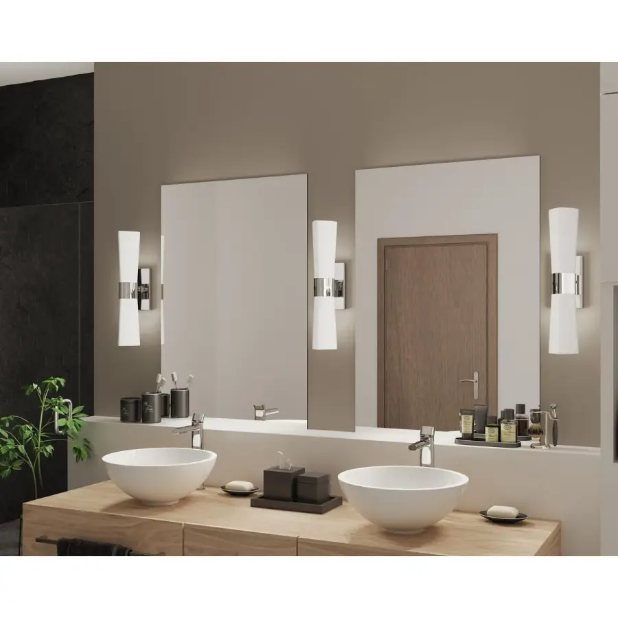 Zura Two-Light Etched Opal Glass Bath Vanity Light - Image 6