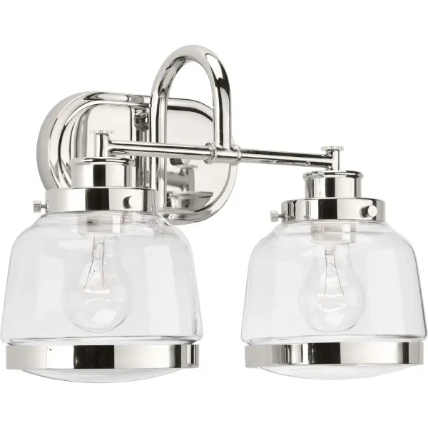Judson Two-Light Clear Glass Bath Vanity Light - Image 1