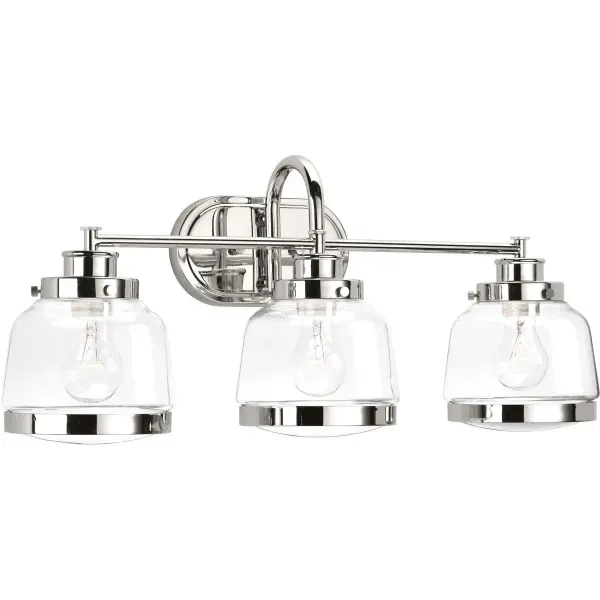 Judson Three-Light Clear Glass Bath Vanity Light - Image 1