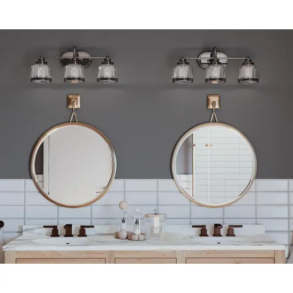 Judson Three-Light Clear Glass Bath Vanity Light - Image 3