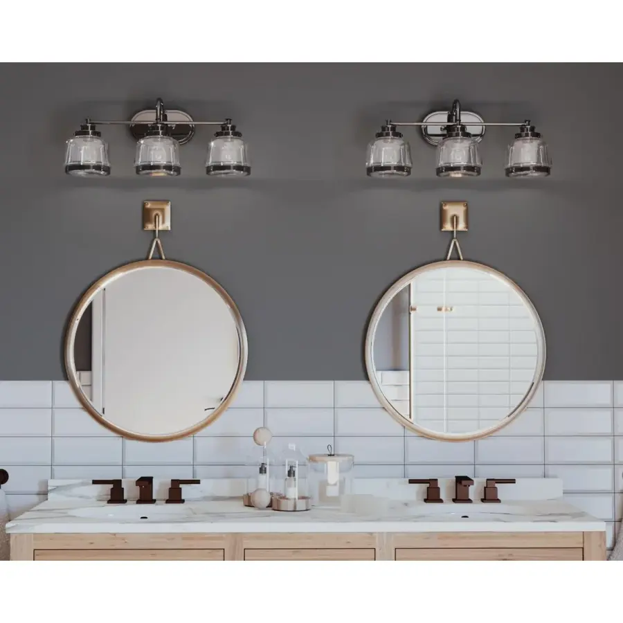 Judson Three-Light Clear Glass Bath Vanity Light - Image 3