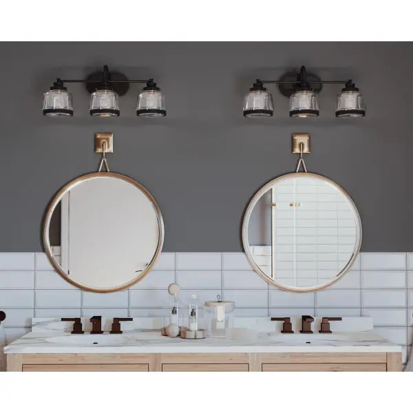 Judson Three-Light Clear Glass Bath Vanity Light - Image 4