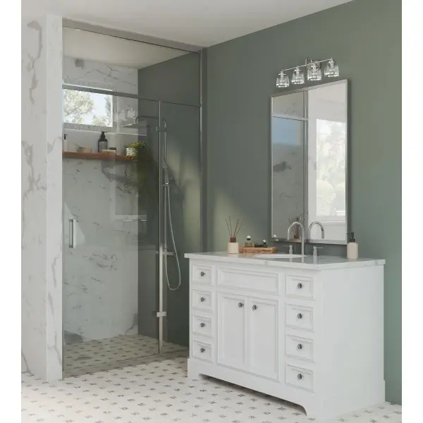 Judson Four-Light Clear Glass Bath Vanity Light - Image 4