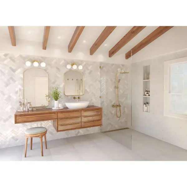 Carisa Three-Light Opal Glass Bath Vanity Light - Image 3