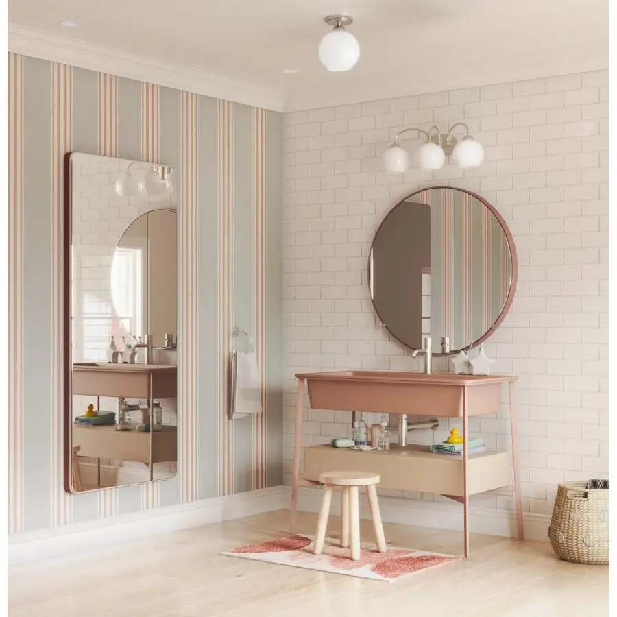 Carisa Three-Light Opal Glass Bath Vanity Light - Image 4