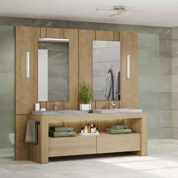 Concourse LED 36" Etched White Glass Bath Vanity Light - Image 2