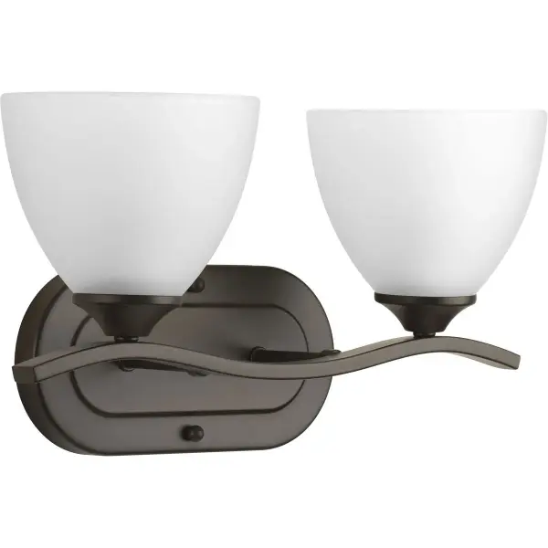 Laird Two-Light Etched Glass Bath Vanity Light - Image 1