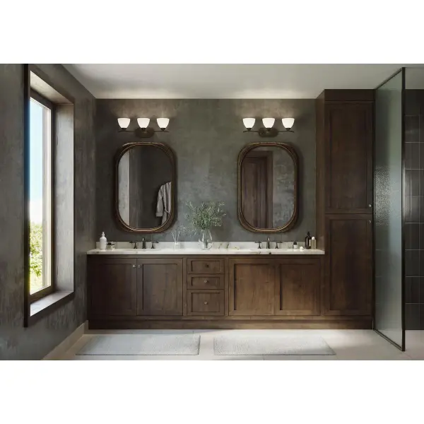 Laird Three-Light Etched Glass Bath Vanity Light - Image 3