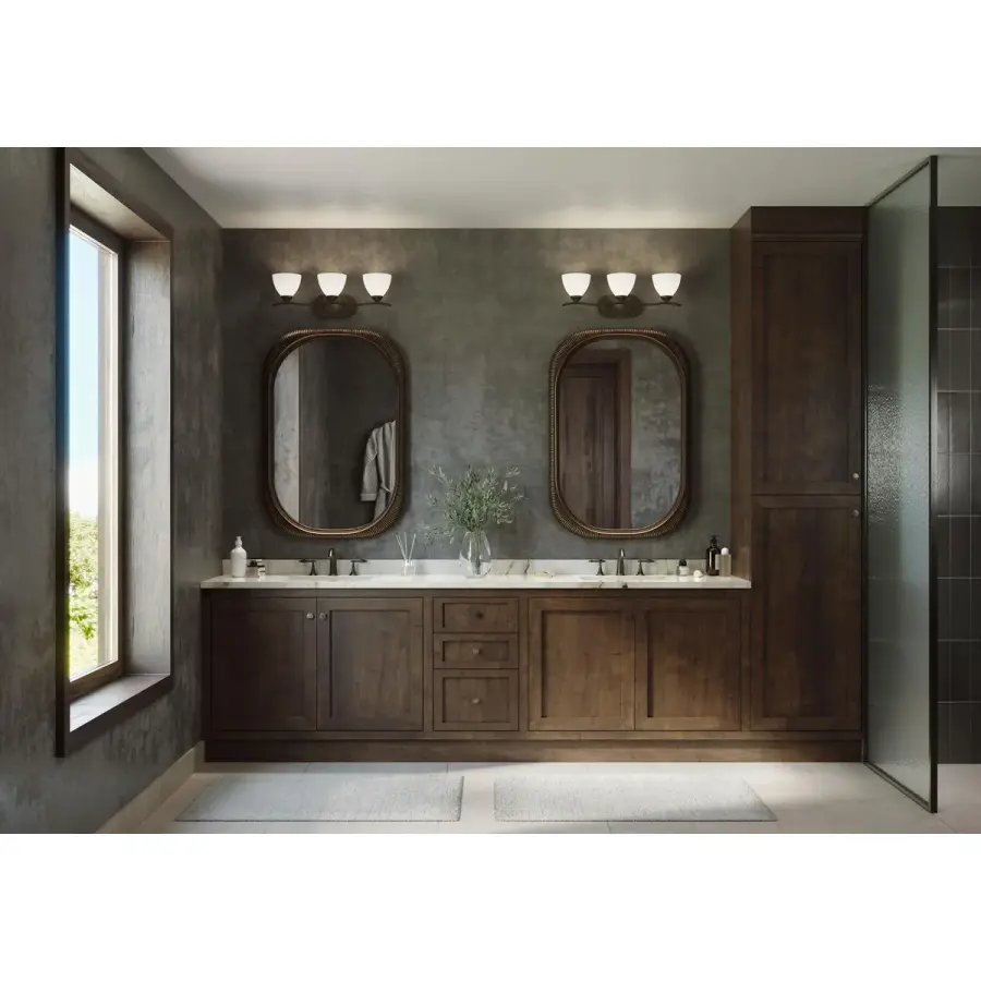 Laird Three-Light Etched Glass Bath Vanity Light - Image 3